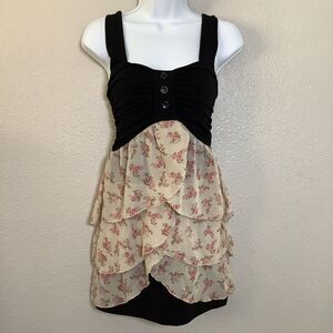 Vintage Y2K Ruffle Coquette Dollette Twee Feminine Romantic Babydoll Top M